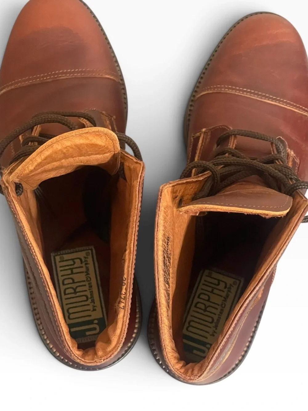 Johnston Murphy Made In Italy Leather Brown Mens Boots US 8.5 M